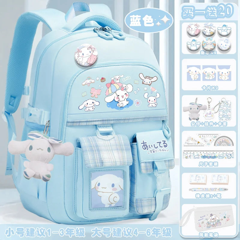 2024 new Sanrio Yugui Dog Schoolbag Schoolgirl Grade 1-6 high-capacity high-appearance minus load school backpack