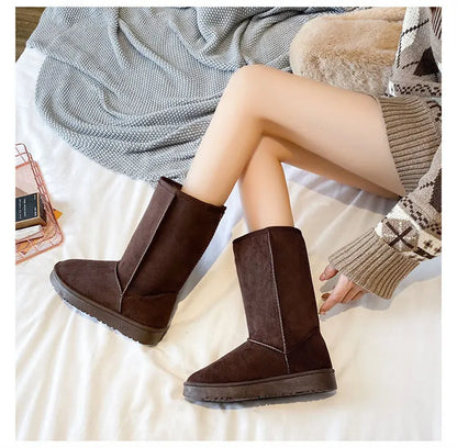 winter snow boots women anti slip Casual Woman Shoe Winter Boots Female Warm Plush Mid-calf Boots Long Botas Mujer