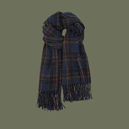 New 2023 Imitation Cashmere Women Scarf Winter Preppy Style Vintage Plaid Scarve Pashmina Mujer Foulard Blanket Wrap Shawl Pareo