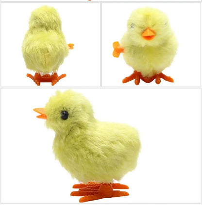 5pcs Novelty Jumping Chicken Easter Wind Up Chick Toys Gag Plush Baby Chicks Toys Favors Supplies Props Gift for Kids Boys Girls