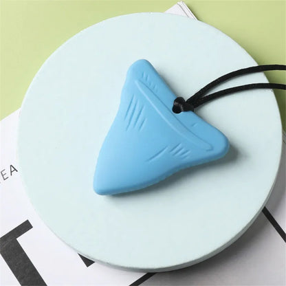 1 Pcs Sensory Chew Necklace Cartoon Chewy Kids Silicone Triangle Fangs Toys Silicone Teeth for Children with Autism Accessories