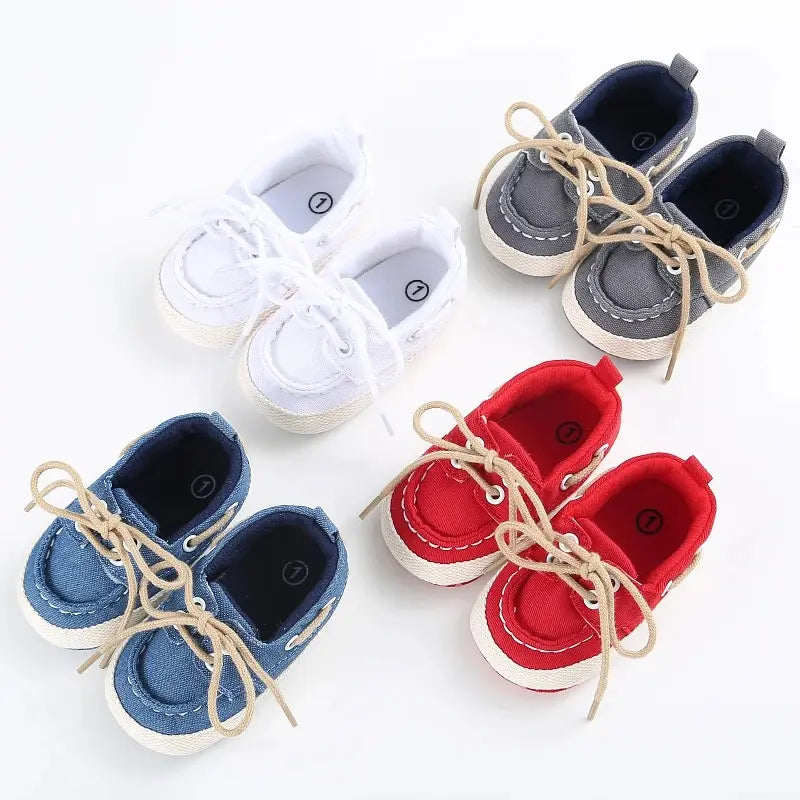 Walking Baby Shoes Sailor Formal Canvas Soft Sole Newborn Boy Girl Toddler Casual