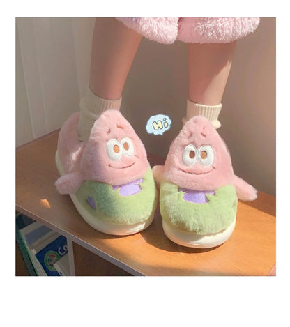 Parent-child Home Slippers Women Bedroom Non Slip Soft Sole Baby Shoes Winter Cute Plush Cotton Slippers Man Couple Slipper