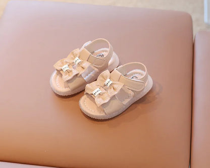 Summer Korean Style Baby Sandals Kawaii Bowtie Girls Toddler Shoes Soft Sole Antislip Infant Baby 1 Year Shoes First Walkers