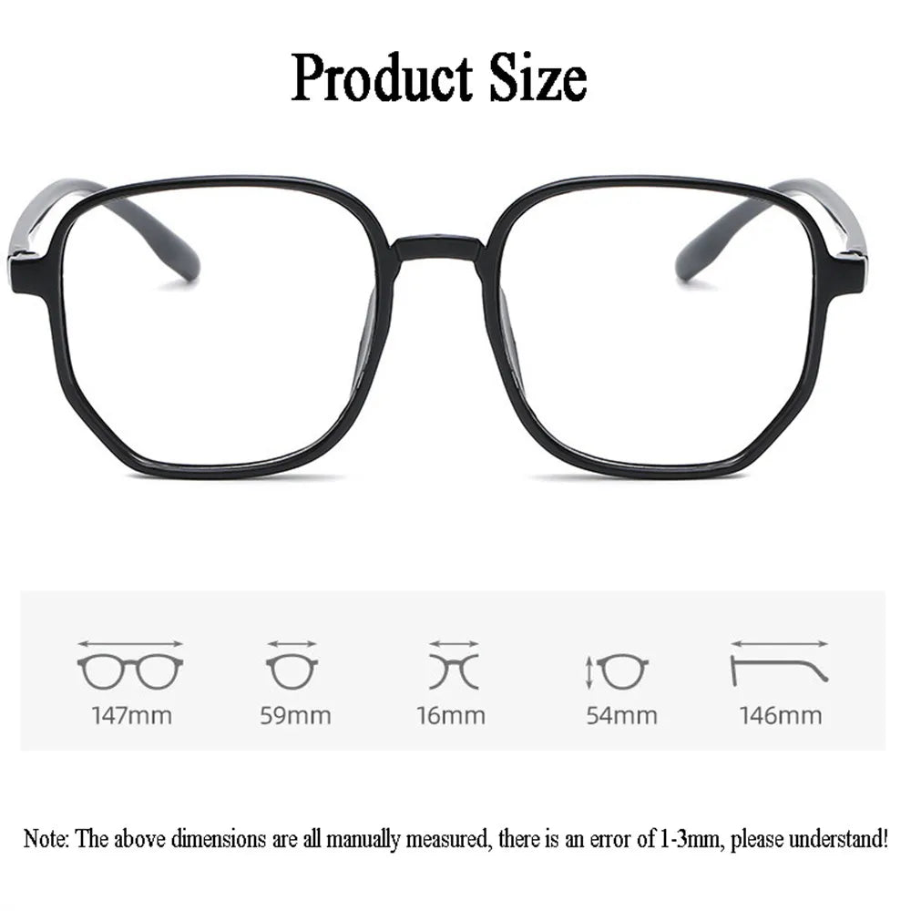 Anti Blue Light Blocking Computer Myopia Glasses Women Men Big Clear Frame Nearsighted Eyeglasses Diopters With 0-1.0-5.5 oculos