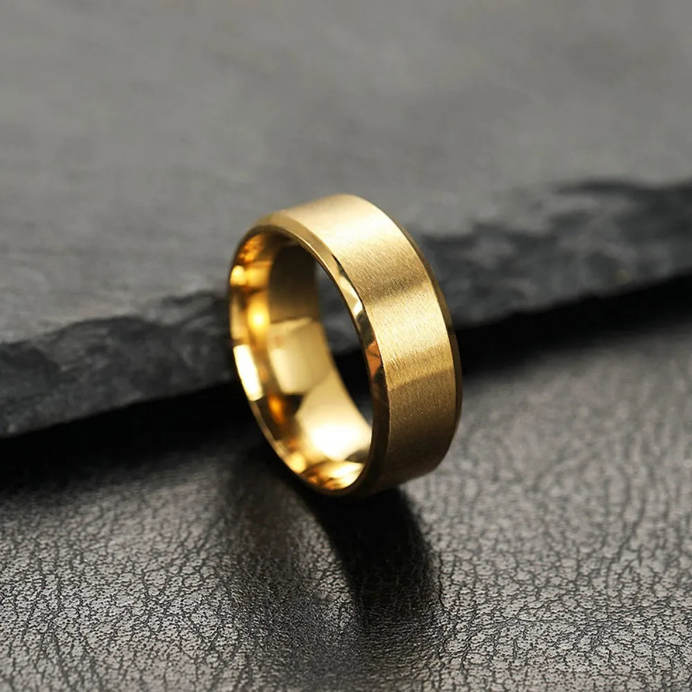 Anello con ciondolo alla moda per uomo e donna in acciaio inossidabile, anelli neri, matrimonio, fidanzamento, accessorio maschile opaco di alta qualità