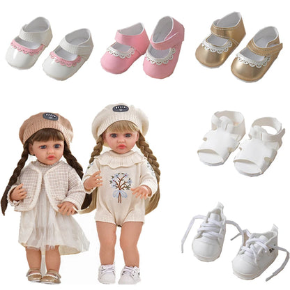 7.5-8cm Doll Shoes for 21inch Reborn Doll 55cm Dolls Accessories Sneakers Reborn Baby Miniature Shoes DIY Girl Toy Gifts