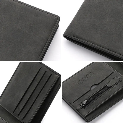 2023 New Wallet Men Short Dollar Clip Zipper Simple Soft Leather Lightweight