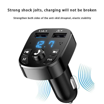 Car Mp3 Player Dual Usb Fast Charger Fm Bluetooth Receiver Bluetooth Compatible 5.0 Fm Transmitter Usb Flash Drive Plug Car Kit