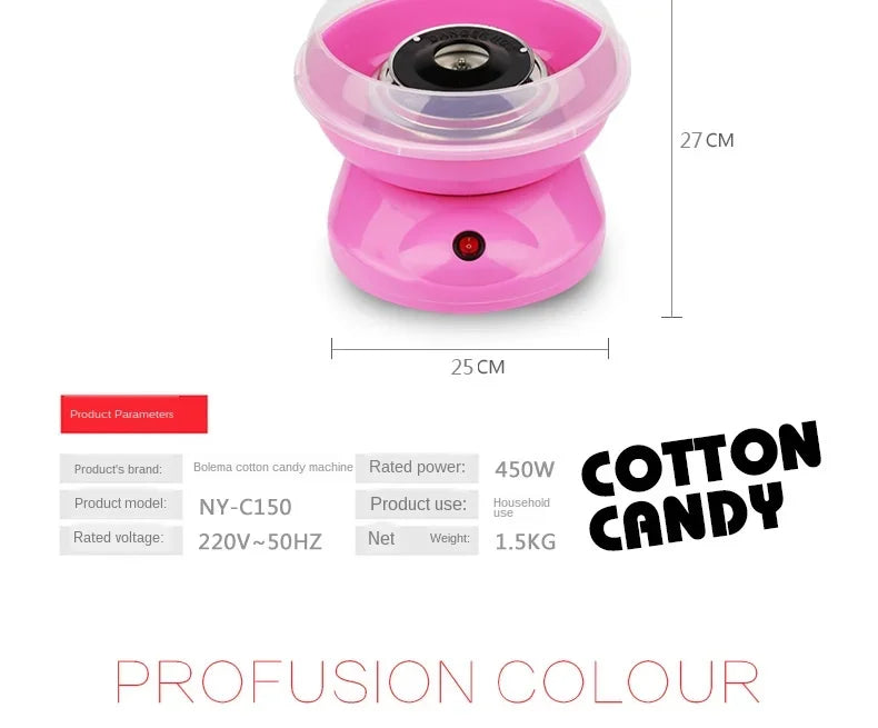 220V MINI Electric Cotton Candy Machine Sugar Cotton Candy Maker Party DIY Portable Cotton Sugar Floss Machine