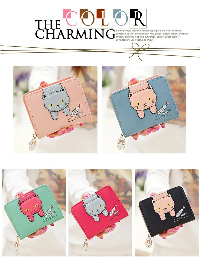 Wallest Women Purse Cute  Anime Wallet  Portable Small Luxury Wallets for Women Clutch Bag Carteras Para Mujer Coin Pocket