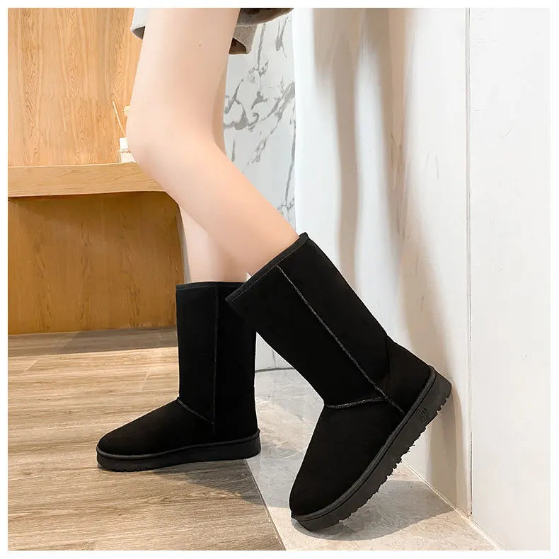 winter snow boots women anti slip Casual Woman Shoe Winter Boots Female Warm Plush Mid-calf Boots Long Botas Mujer