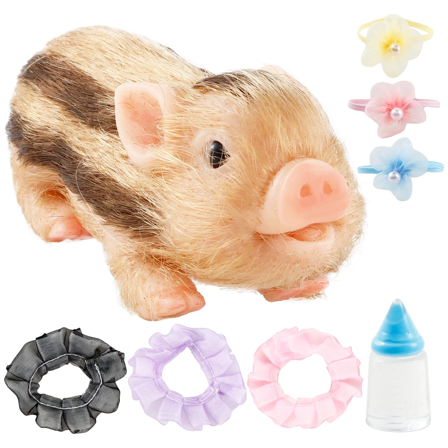 5/6 Inch Silicone Pig Doll Toy Mini Soft Lifelike Silicone Pig Doll Miniature Reborn Silicone Pig With Accessories For Kids Gift