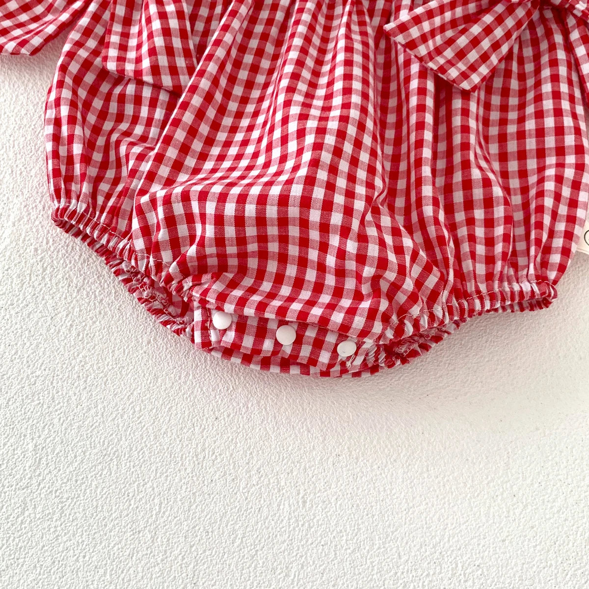 Summer Baby Girls Romper+Headband Newborn Red Plaid Strawberry Embroidery Summer Onesies Clothes Casual and versatile style