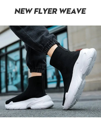 Footwear men's high top sports tennis shoes Luxury designer shoes Mesh breathable socks free boots Fashion casual men's shoes