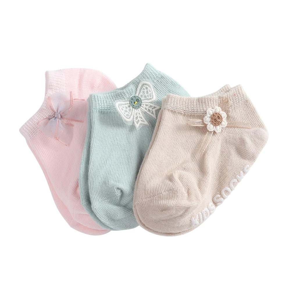 3 Pairs Newborn Socks Spring Summer Baby Boys Girls Cotton Solid Breathable Infant Girl Soft Cute Socks Kids Socks