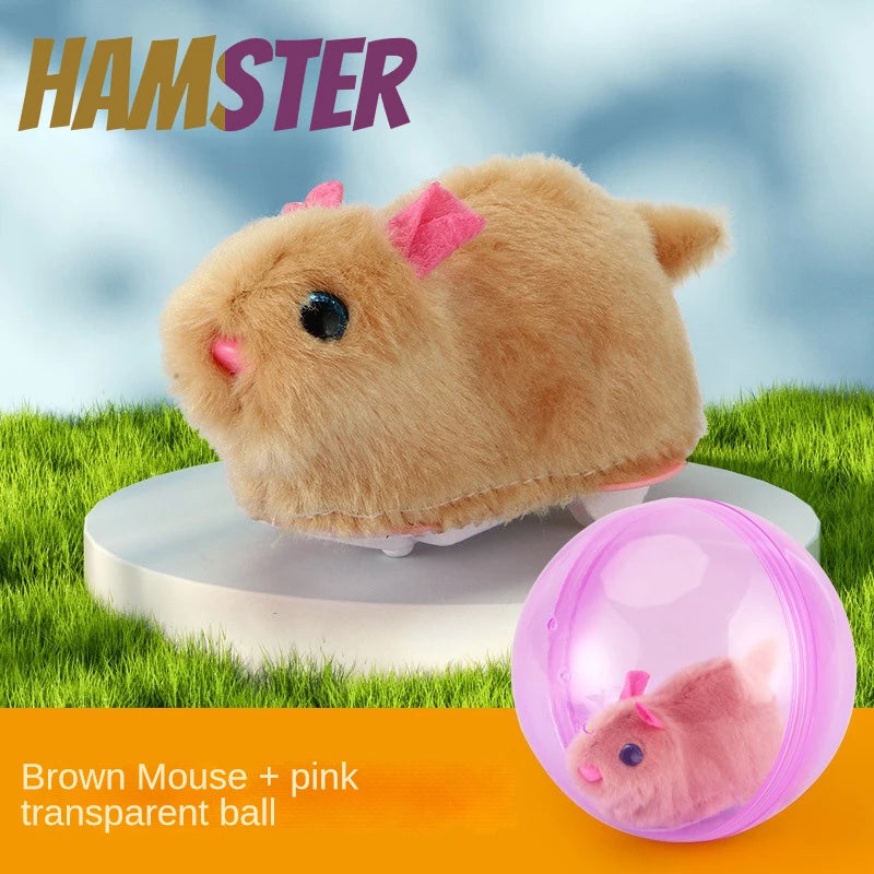 New Popular Electric Rabbit Hamster Rolling Ball Playing Cat Electronic Plush Dog Cat Machine Pet Toys