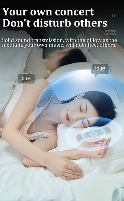 Pocket Bluetooth Speaker Bone Conduction Wireless Stereo Soundbar Under Pillow Music Box Built-in White Noise Improve Sleep