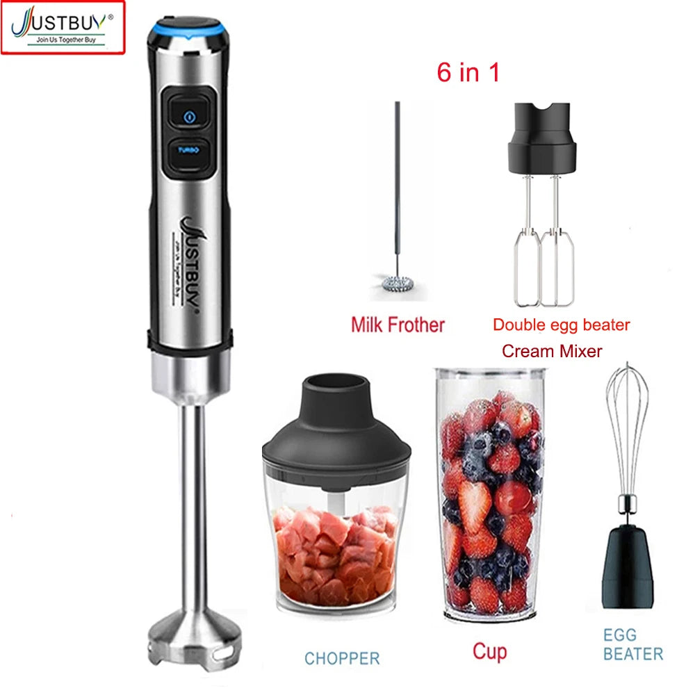 Euro 1500W 7/6/4 in 1 Electric Stick Hand Commercial Blender Food Processor Egg Whisk Mixer Juicer Meat Grinder