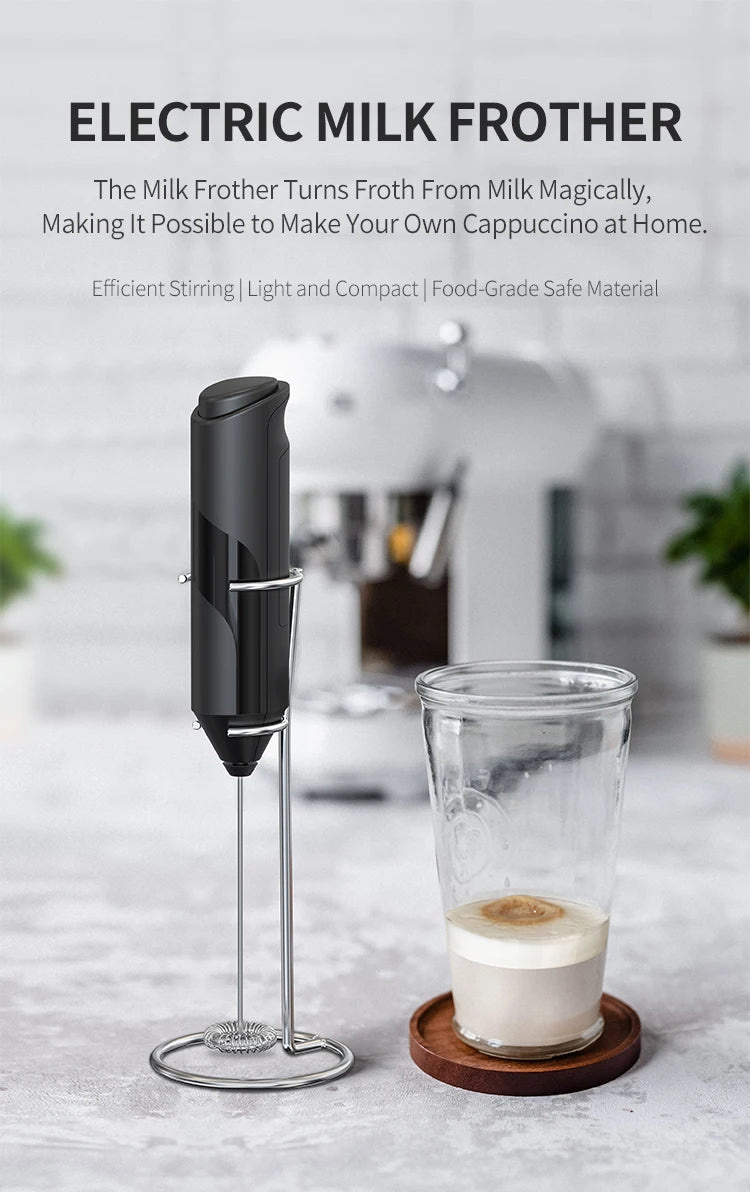 Electric Milk Frother Portable Mini Handheld Fast Foamer Coffee Cappuccino Whisk Mixer Food Blender