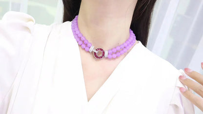 Best Selling Product Silver 925 Original Natural Pearl Agate Beaded Necklace for Women