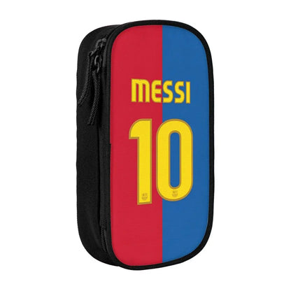 Football Messi Pencil Cases for Fan Soccer Lover Messied Pen Holder Bag Student Big Capacity Students School Gifts Pencil Pouch