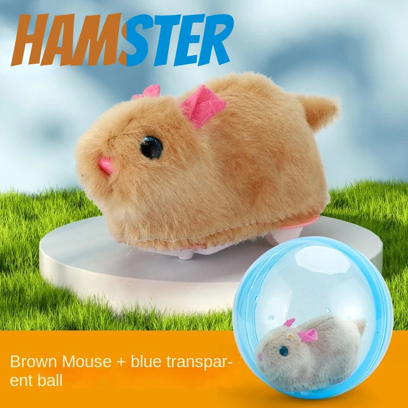 New Popular Electric Rabbit Hamster Rolling Ball Playing Cat Electronic Plush Dog Cat Machine Pet Toys