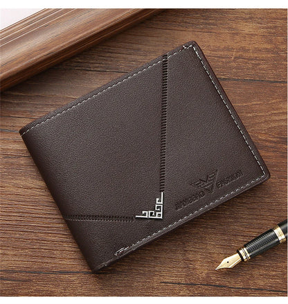 Men's Short Design Causal Purses Male Folding Wallet Coin Card Holders High Quality Slim Money Bag New Hot Men PU Leather Wallet