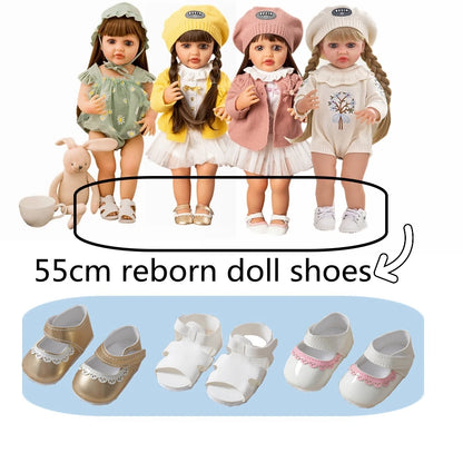 7.5-8cm Doll Shoes for 21inch Reborn Doll 55cm Dolls Accessories Sneakers Reborn Baby Miniature Shoes DIY Girl Toy Gifts