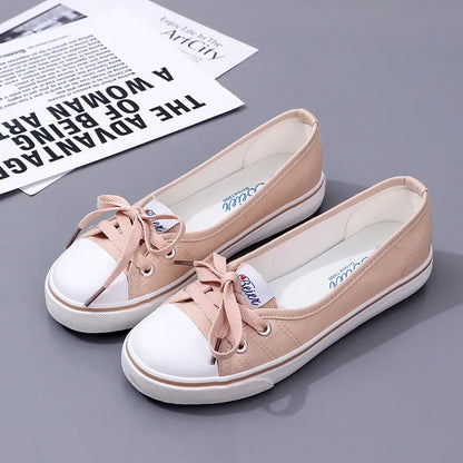 Women's Canvas Small White Shallow Cut Summer Flat Sport Casual Ladies Soft Shoessneakers Zapatillas Deporte Platform Sneakers