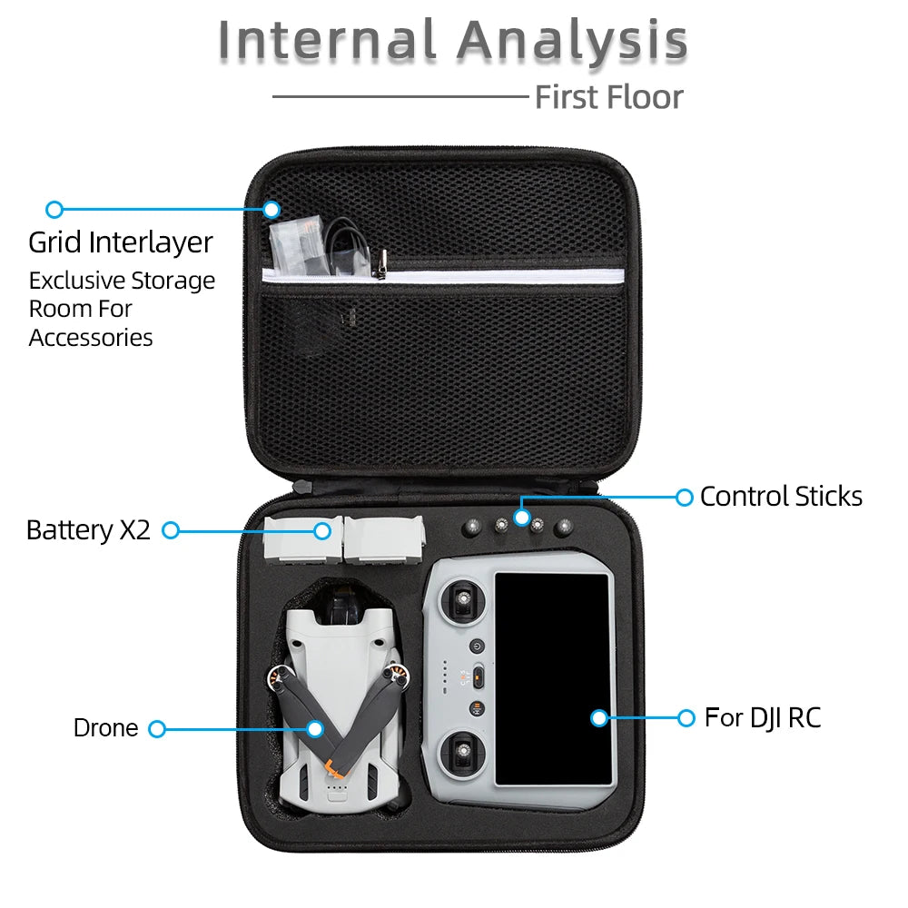 Aufbewahrungstasche für die Fernbedienung der DJI Mini 3 Pro/Mini 3-Drohne, tragbare Box, Tragetasche für DJI Mini 3 Pro/3-Drohne, Zubehör