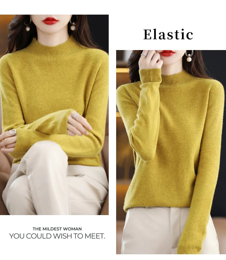 Cashmere Sweater Female 100% Merino Wool Winter Women Knitted Femme Pullover Top Winter Warm Women's 2024 New