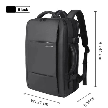 HK Business Backpack for Men Waterproof Anti-Theft 15.6” Laptop Backpack Casual Large Capacity Expandable Travel Bag Short Trip