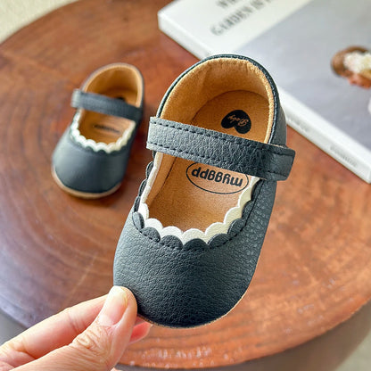 New Baby Shoes Baby Boy Girl Shoes Leather Rubber Sole Anti-slip Toddler First Walkers Infant Crib Shoes Newborn Girl Moccasins