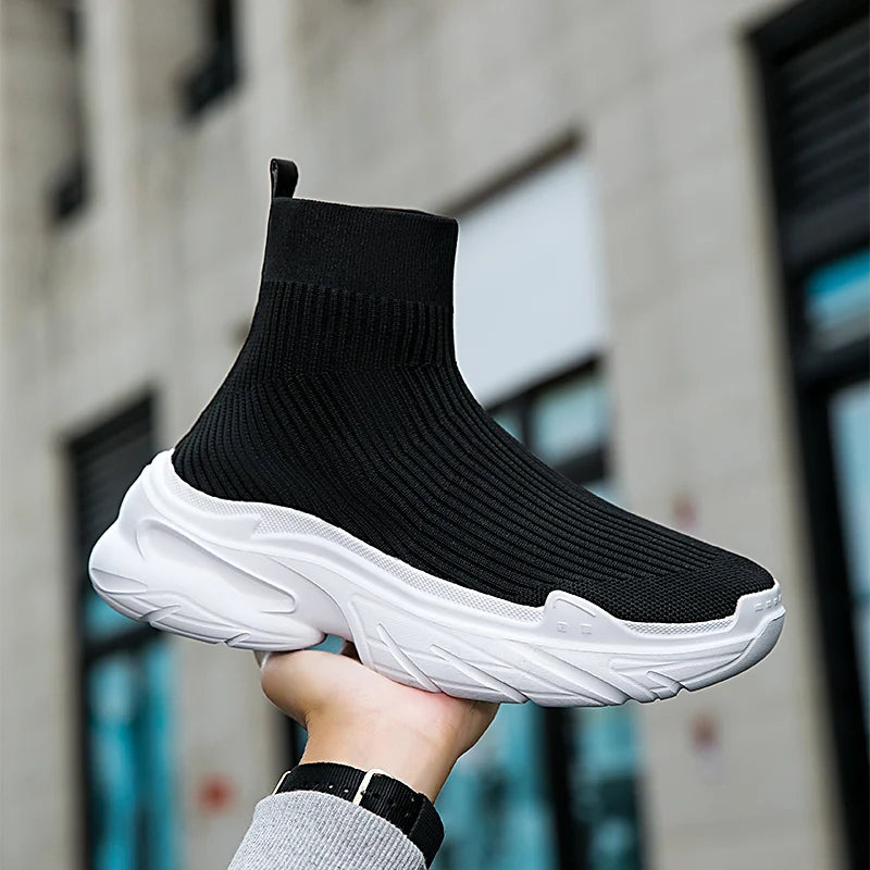 Footwear men's high top sports tennis shoes Luxury designer shoes Mesh breathable socks free boots Fashion casual men's shoes