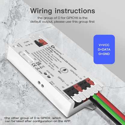 WLED Controller ESP32 with Microphone Sound Reactive Music Sync 5V 12V 24V WLED Remote Control Optional, Work with Alexa