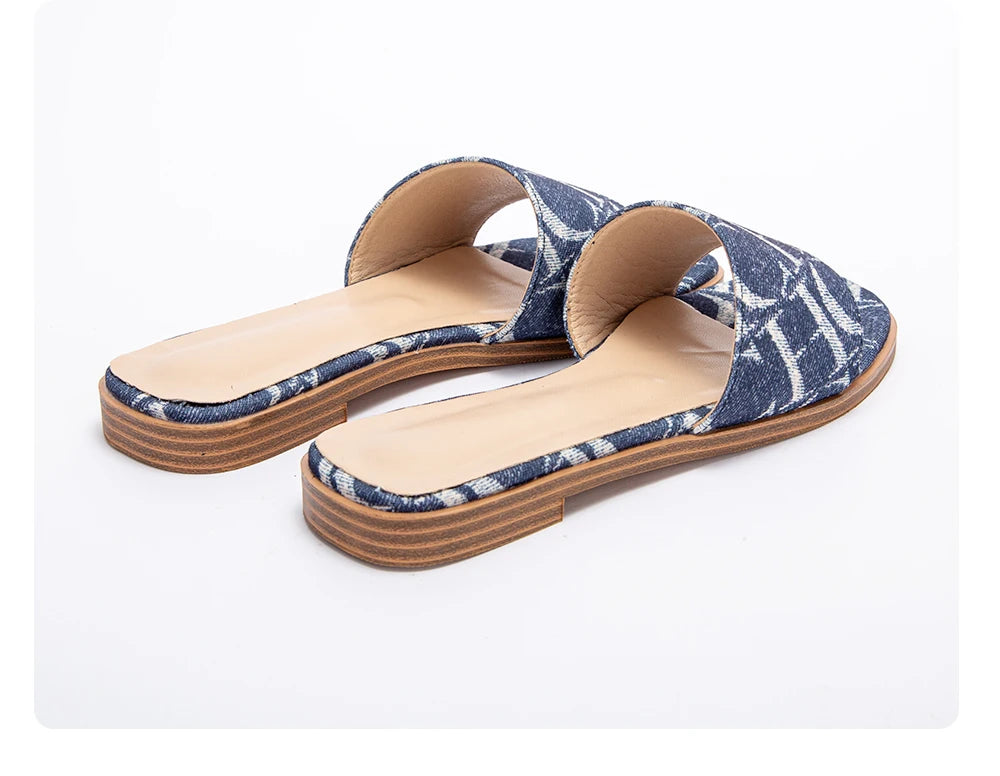 Classic Simple Design Wearable Comfortable Anti-slip Sole Letter Printed Slippers Seasonal New Summer Fashion Women's Sandals