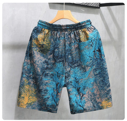 Hawaiian Beach Shorts Men Hip Hop Streetwear Tie-dye Short Plus Size 10XL 12XL Summer Shorts Male