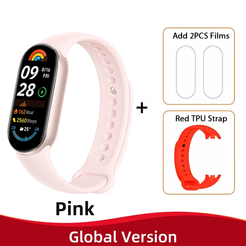 Global Version Xiaomi Smart Band 9 1.62" AMOLED Display 21 Day Battery Heart Rate Blood Oxygen Monitoring Sport Watch Waterproof