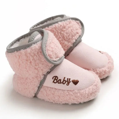 Winter Models of Newborn Baby Toddler Shoes Baby Boy Baby Girl First Walker Cotton Shoes Warm Plus Velvet Snow Boots Anti-slip