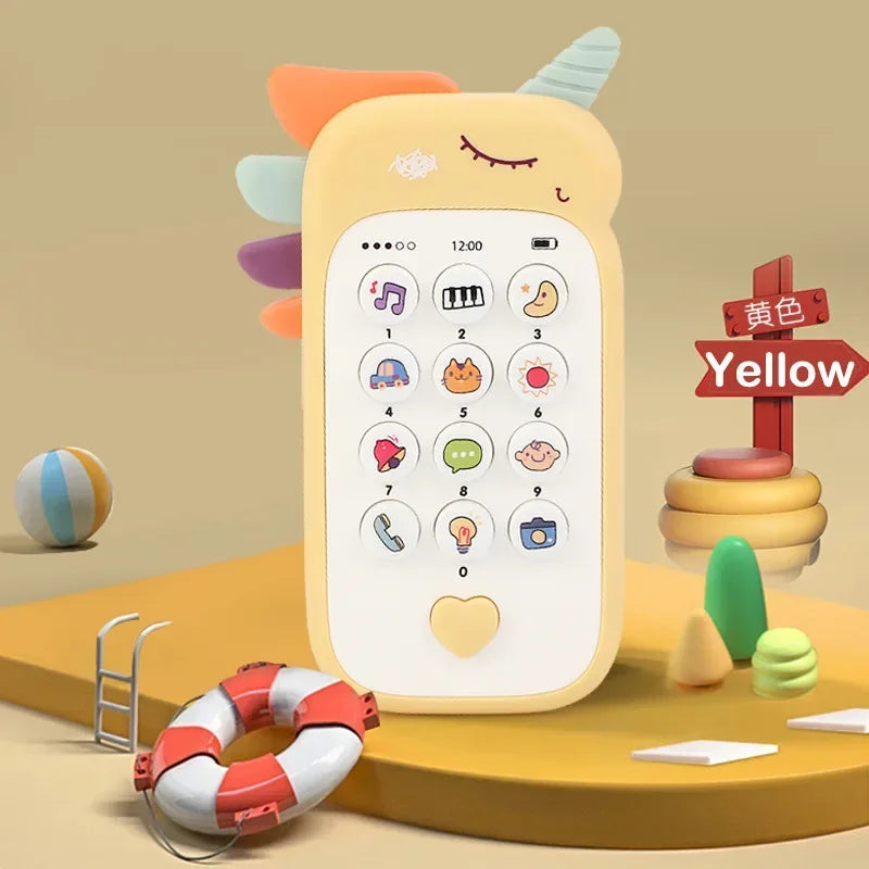 Baby Mobile Phone Toy Simulation Music Sound Telephone Toddler Puzzle Early Education Sleeping Toy Gift with Teether 0 12 Months