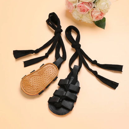 Cute Baby Girls Top Strap Sandals Newborn Soft Rubber Sole Prewalker Shoes 0-18Months