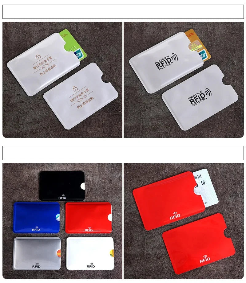 Color RFID Blocking Credit Bank Card Sleeves Protector Aluminum Foil Anti-Scan Card Holder Access Control Card Keeper Case