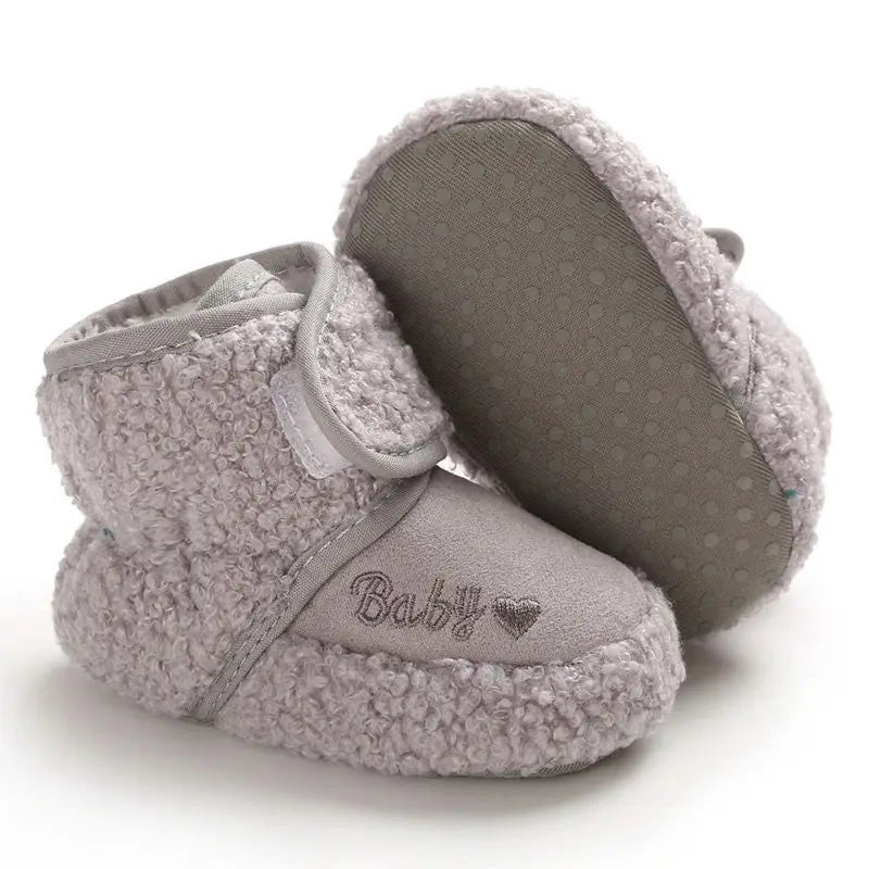 Winter Models of Newborn Baby Toddler Shoes Baby Boy Baby Girl First Walker Cotton Shoes Warm Plus Velvet Snow Boots Anti-slip