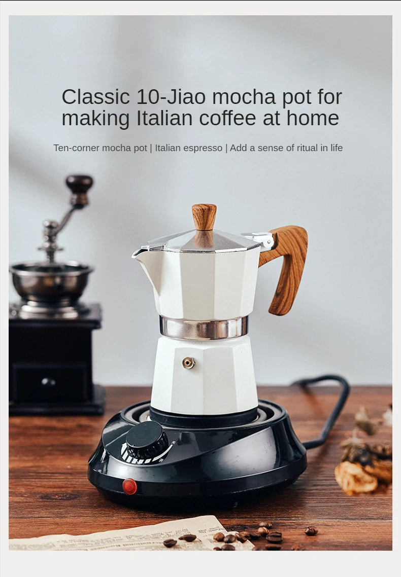 Coffee Pots Moka Pot Italian Coffee Machine Espresso Aluminum Geyser Coffee Maker Kettle Latte Stove Classic Coffeeware Filters