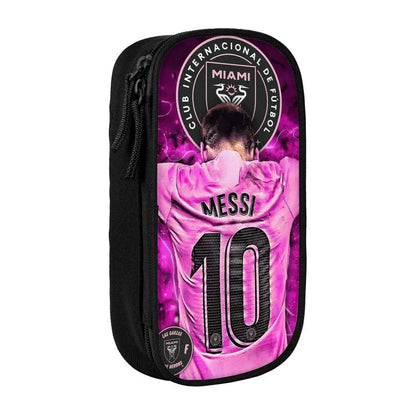 Football Messi Pencil Cases for Fan Soccer Lover Messied Pen Holder Bag Student Big Capacity Students School Gifts Pencil Pouch