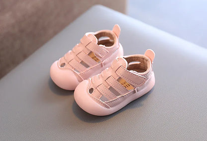 Baby Sandals Summer Infant Beach Shoes Baby Boy Girl Sandals Newborn First Walkers Soft PU Leather Close-toed Sandals For Baby