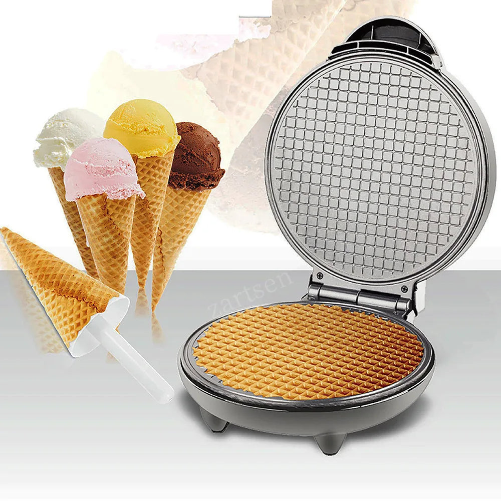 Electric Crispy Egg Roll Maker Sandwich Waffle Maker Pizza Pancake Crepe Baking Oven DIY Ice Cream Cone Machine