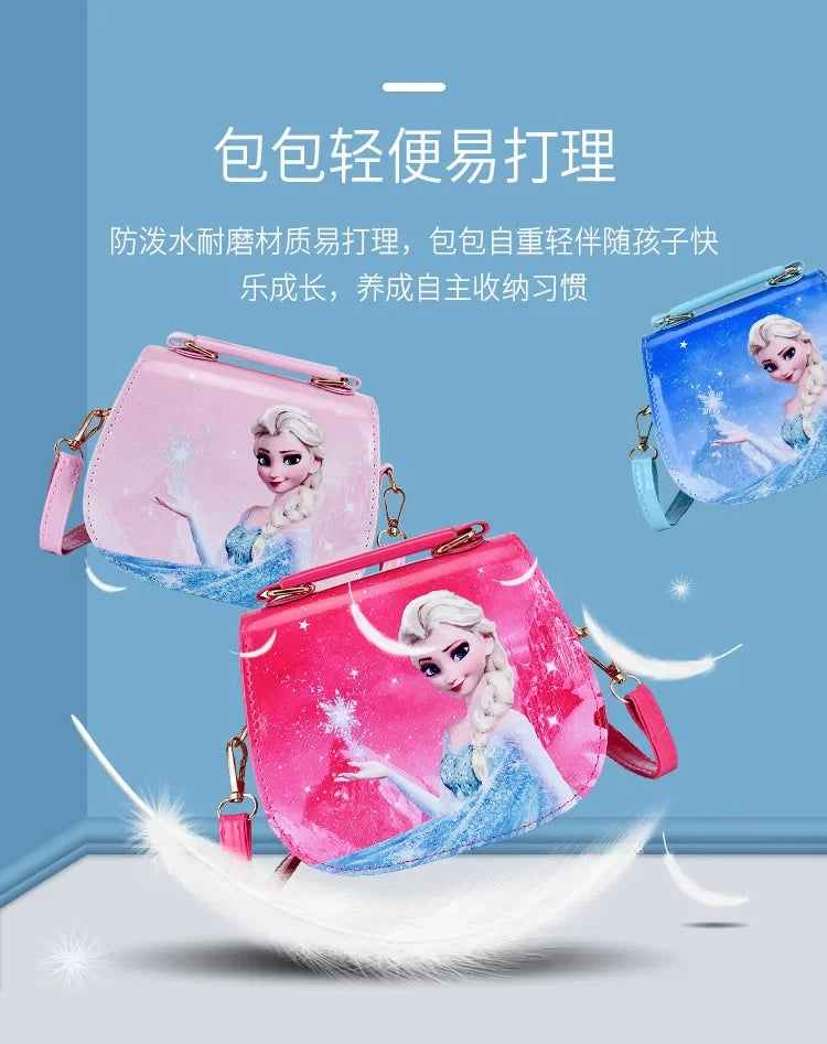 Cute cartoon anime Elsa princess messenger bag fashion girl handbag small bag baby shoulder messenger bag