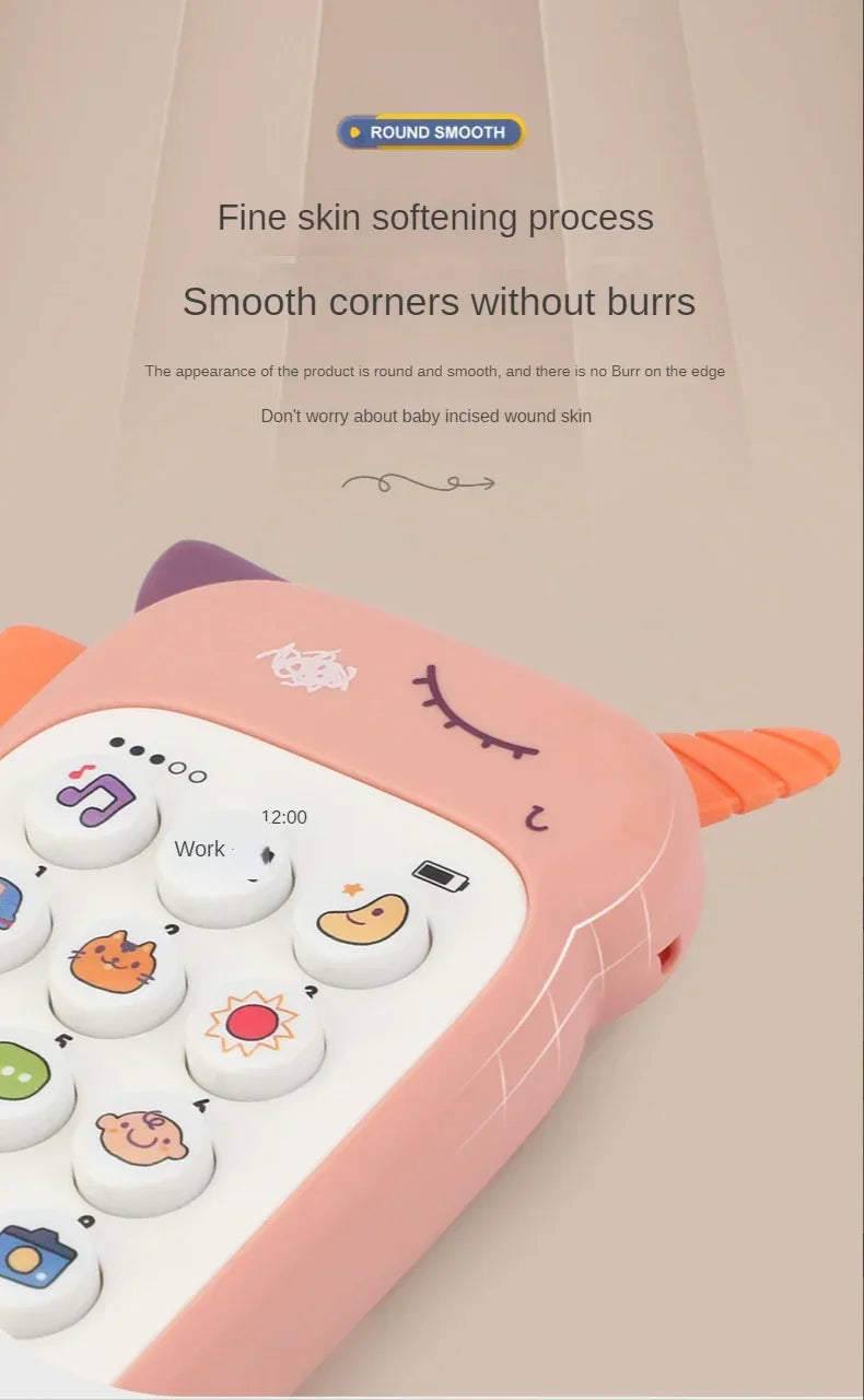 Baby Mobile Phone Toy Simulation Music Sound Telephone Toddler Puzzle Early Education Sleeping Toy Gift with Teether 0 12 Months